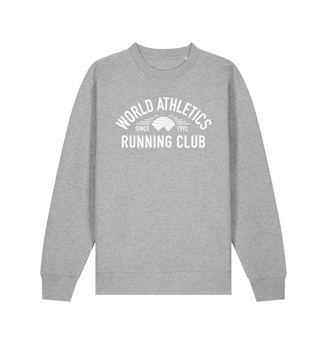 Heather Grey Running Club Black Unisex Sweatshirt