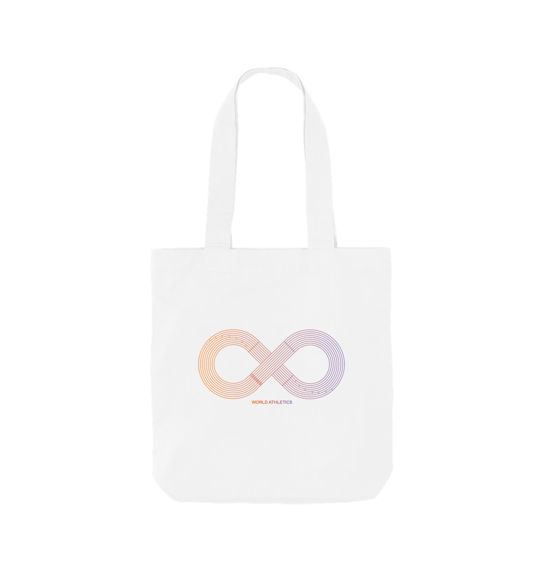 White Infinity Track Tote Bag