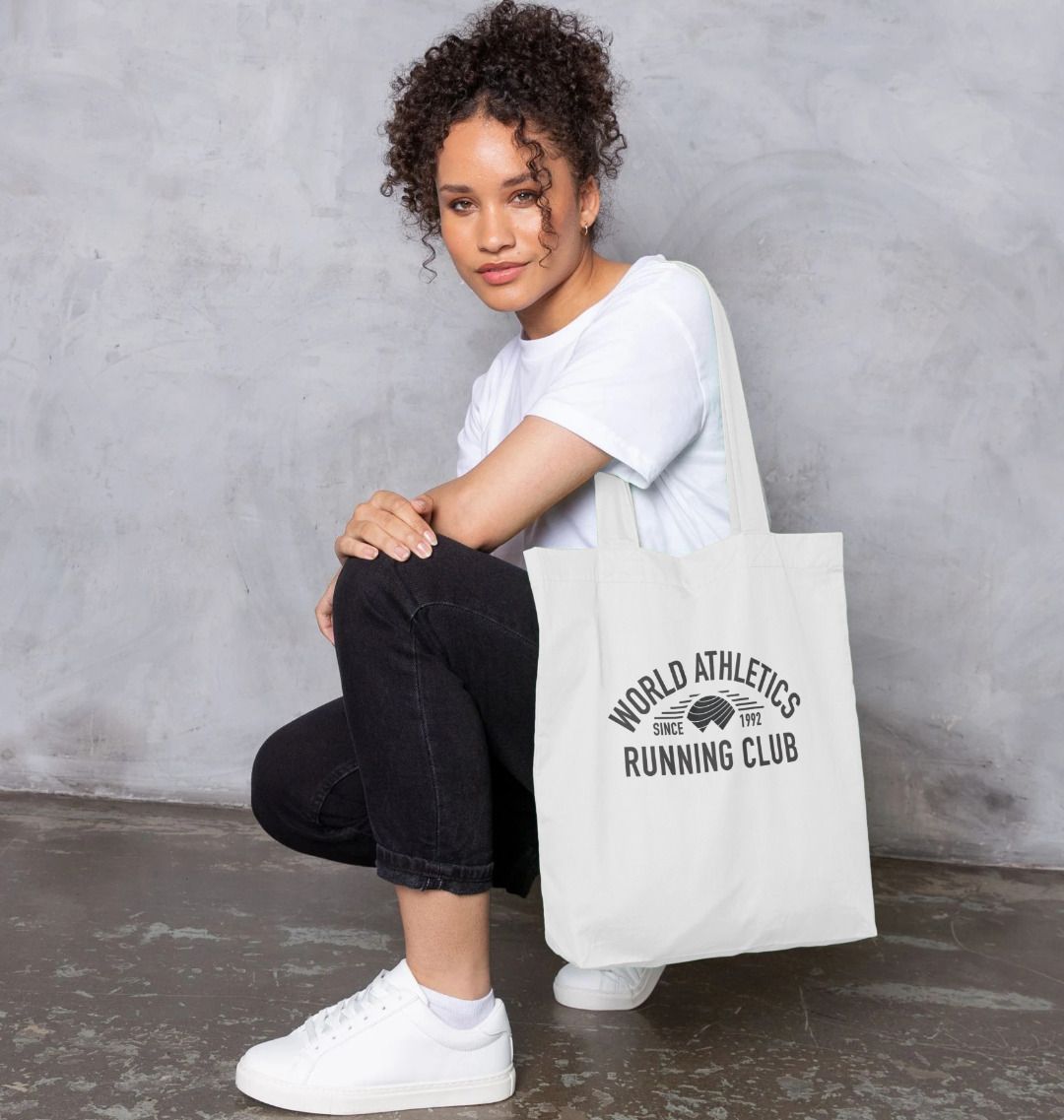 Running Club White Tote Bag