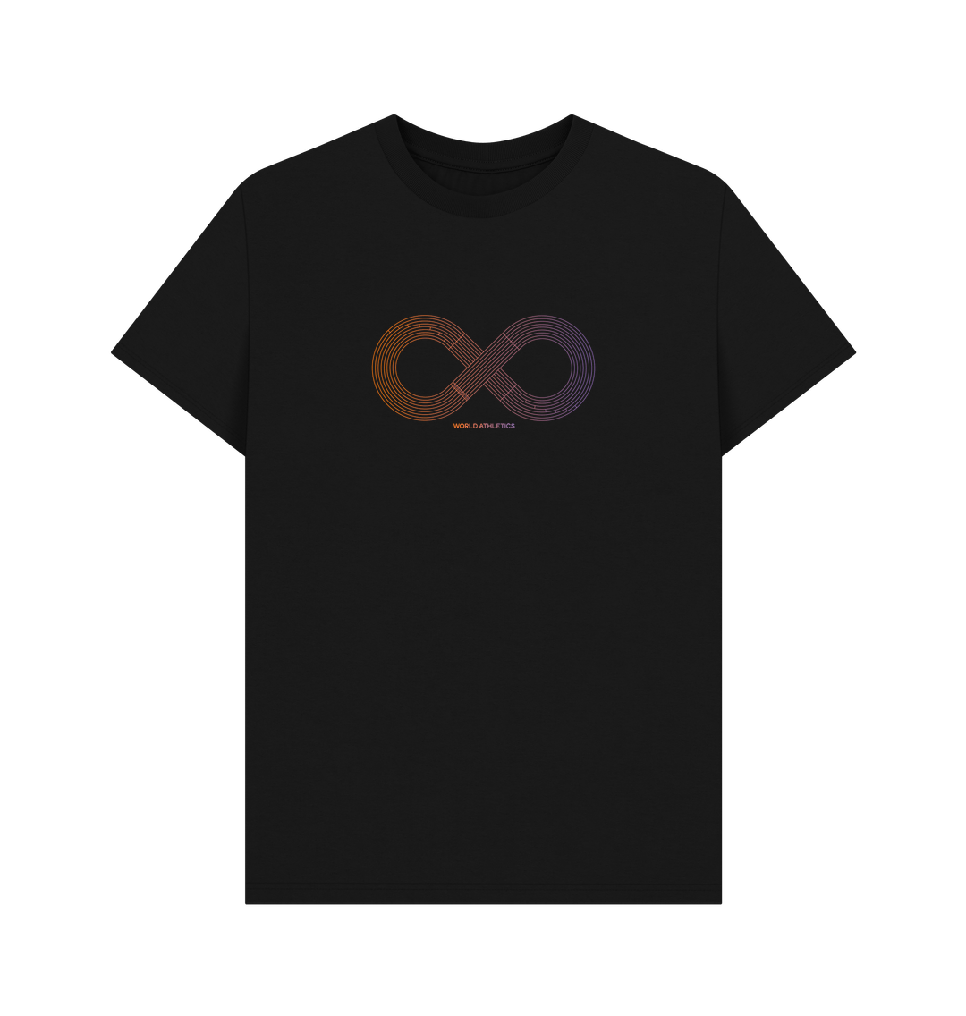 Black INFINITY TRACK T SHIRT - Tonal Print