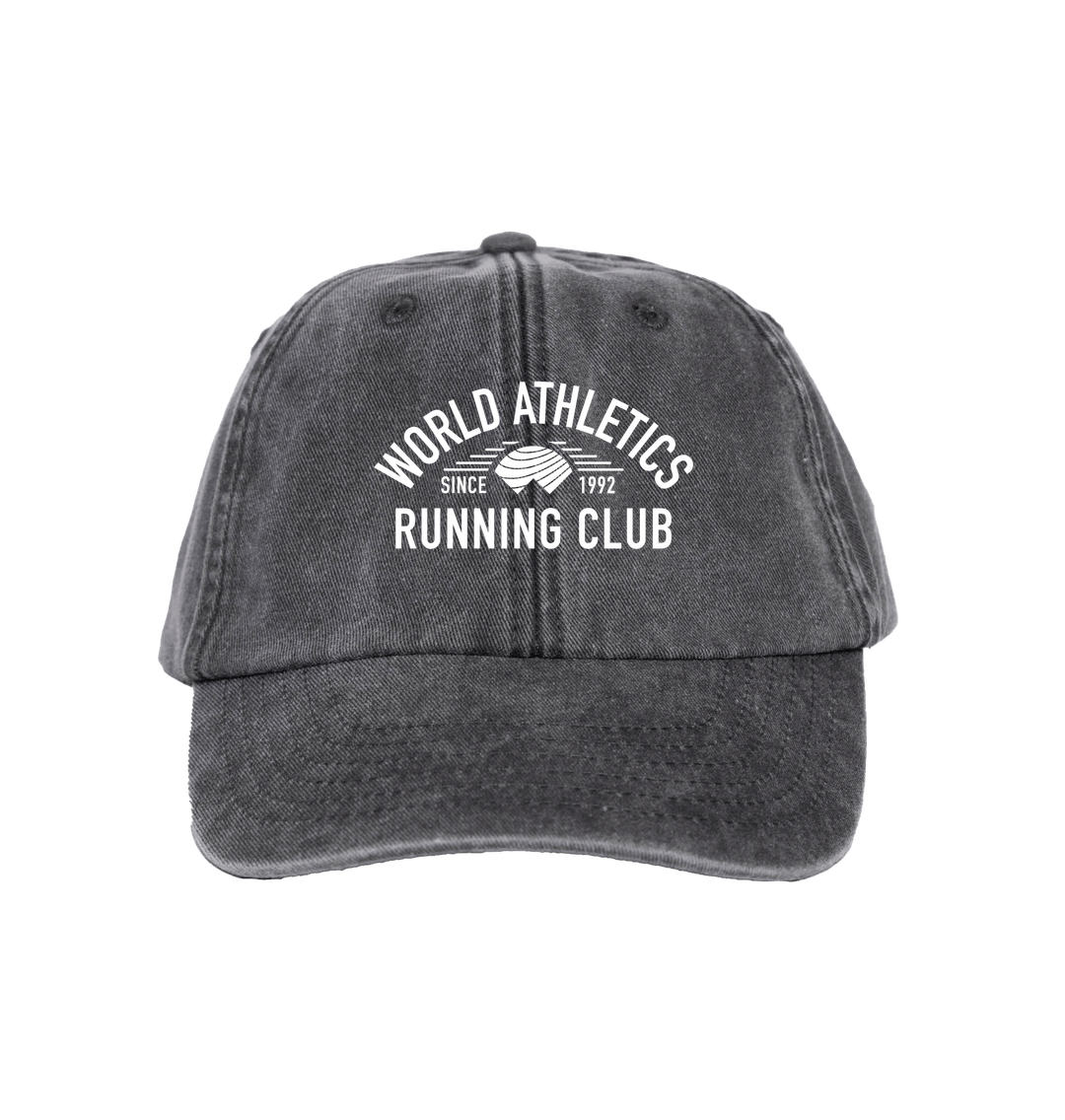 Vintage Black Running Club Faded Cap