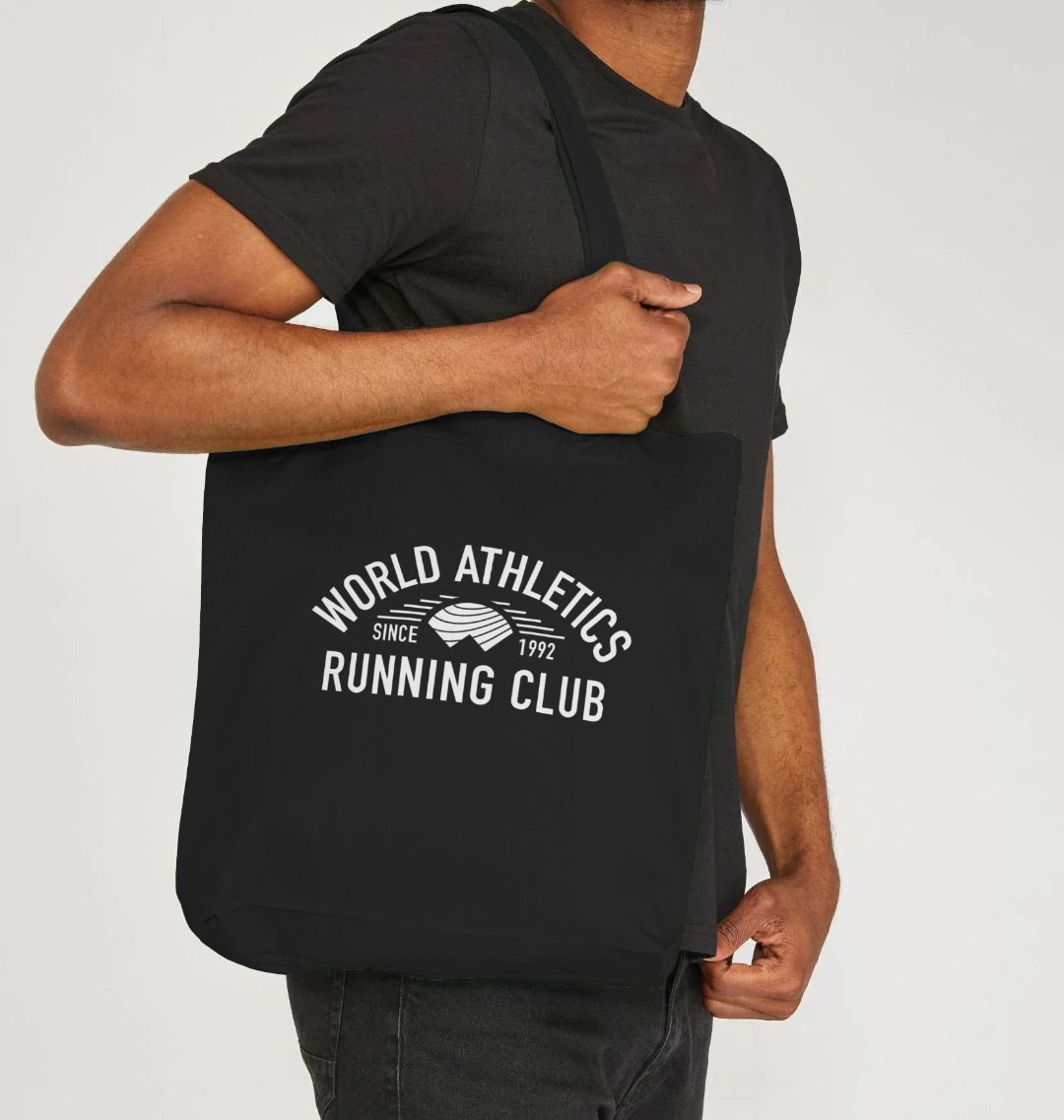 Running Club Black Tote Bag